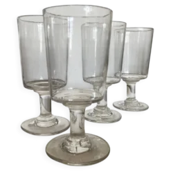 Set de 4 verres rouleau 19e en verre irrégulier