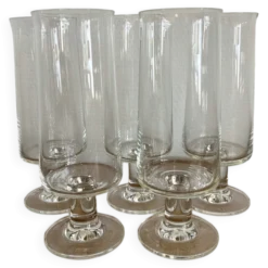 Set 5 flûtes à champagne cristal années 70