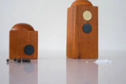 Set of Danish modernist teak salt and pepper shakers, set of 2.