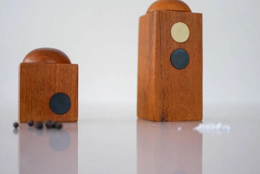 Set of Danish modernist teak salt and pepper shakers, set of 2.