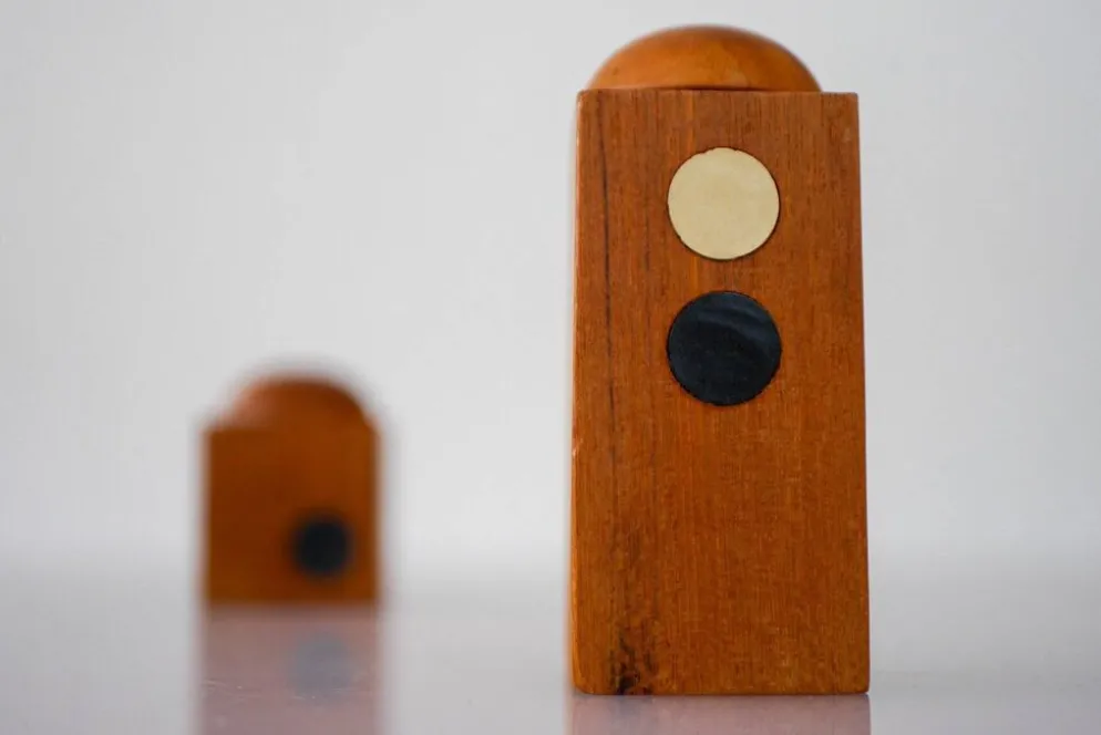 Set of Danish modernist teak salt and pepper shakers, set of 2.