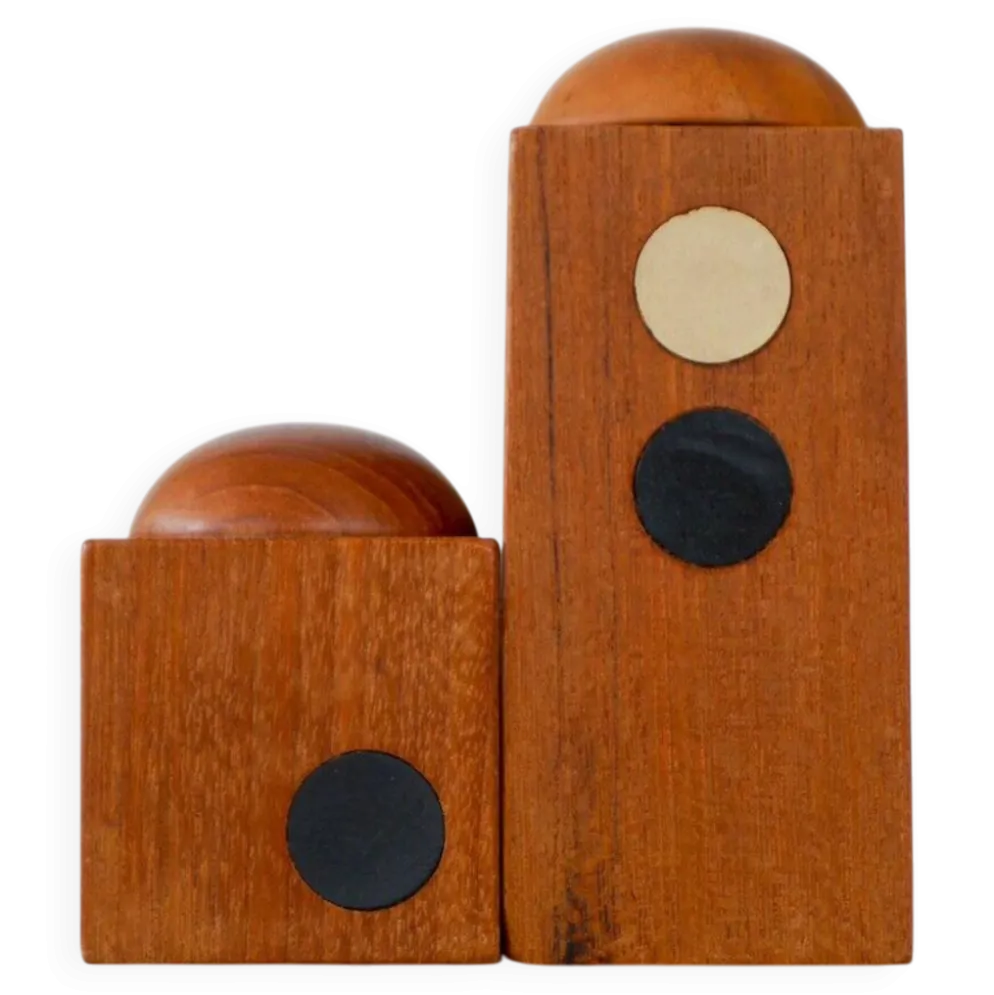 Set of Danish modernist teak salt and pepper shakers, set of 2.