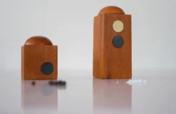 Set of Danish modernist teak salt and pepper shakers, set of 2.