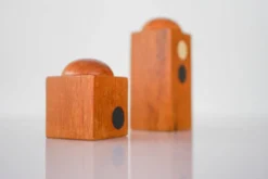 Set of Danish modernist teak salt and pepper shakers, set of 2.