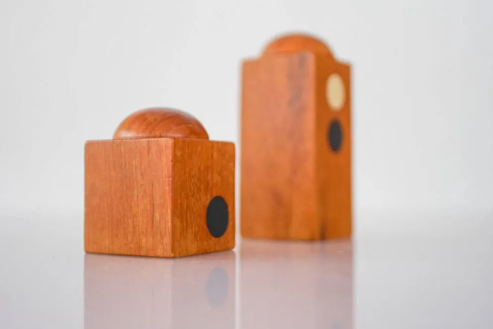 Set of Danish modernist teak salt and pepper shakers, set of 2.