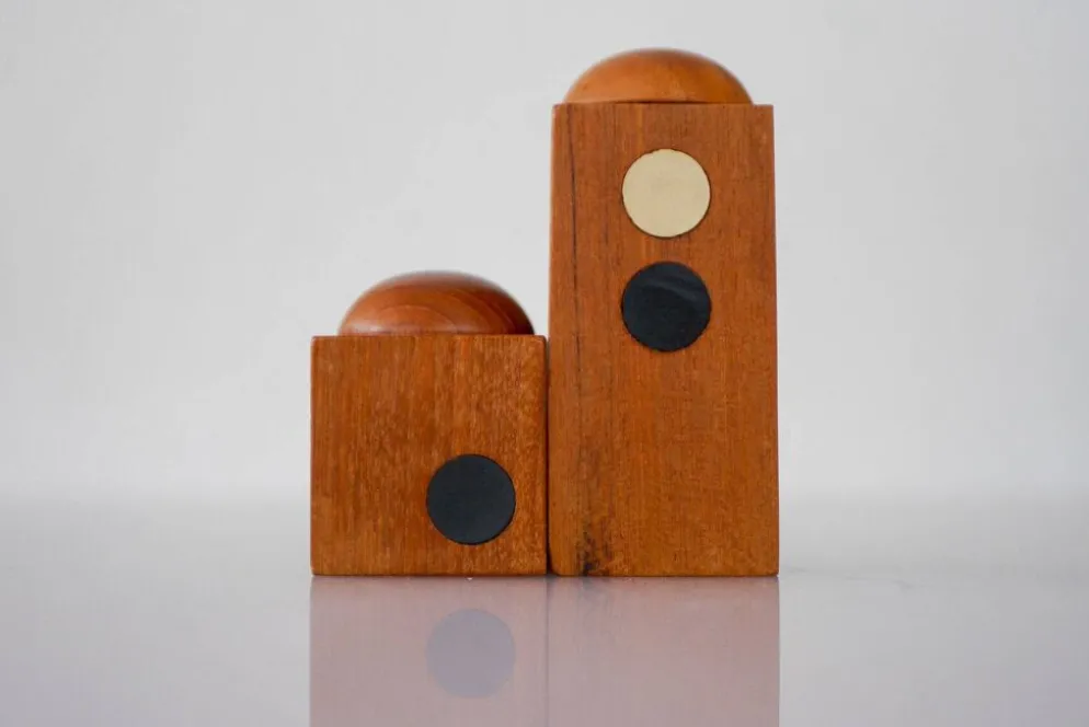 Set of Danish modernist teak salt and pepper shakers, set of 2.