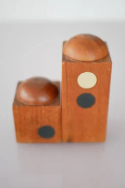 Set of Danish modernist teak salt and pepper shakers, set of 2.