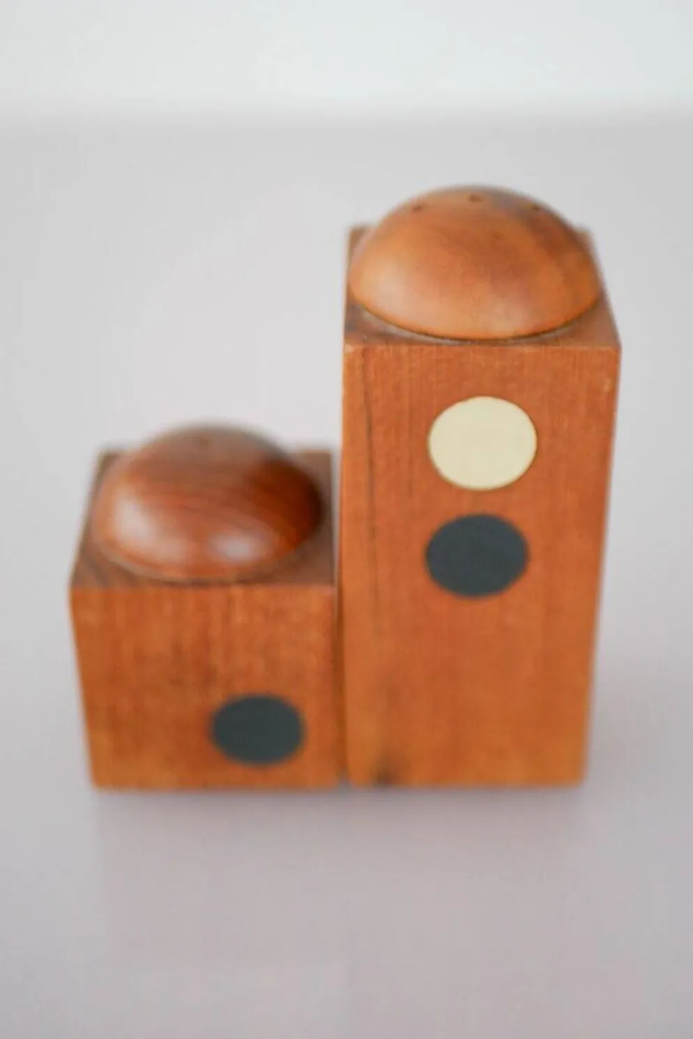 Set of Danish modernist teak salt and pepper shakers, set of 2.