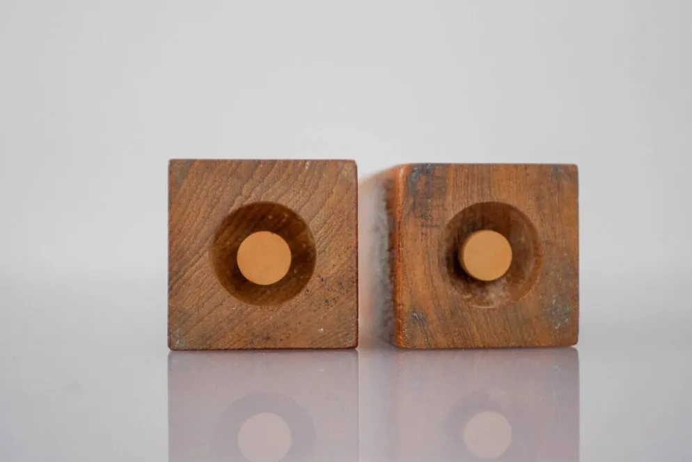 Set of Danish modernist teak salt and pepper shakers, set of 2.