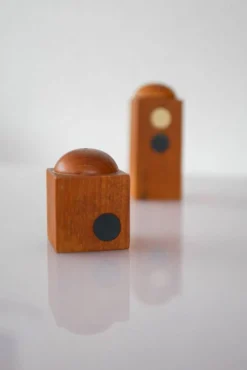 Set of Danish modernist teak salt and pepper shakers, set of 2.