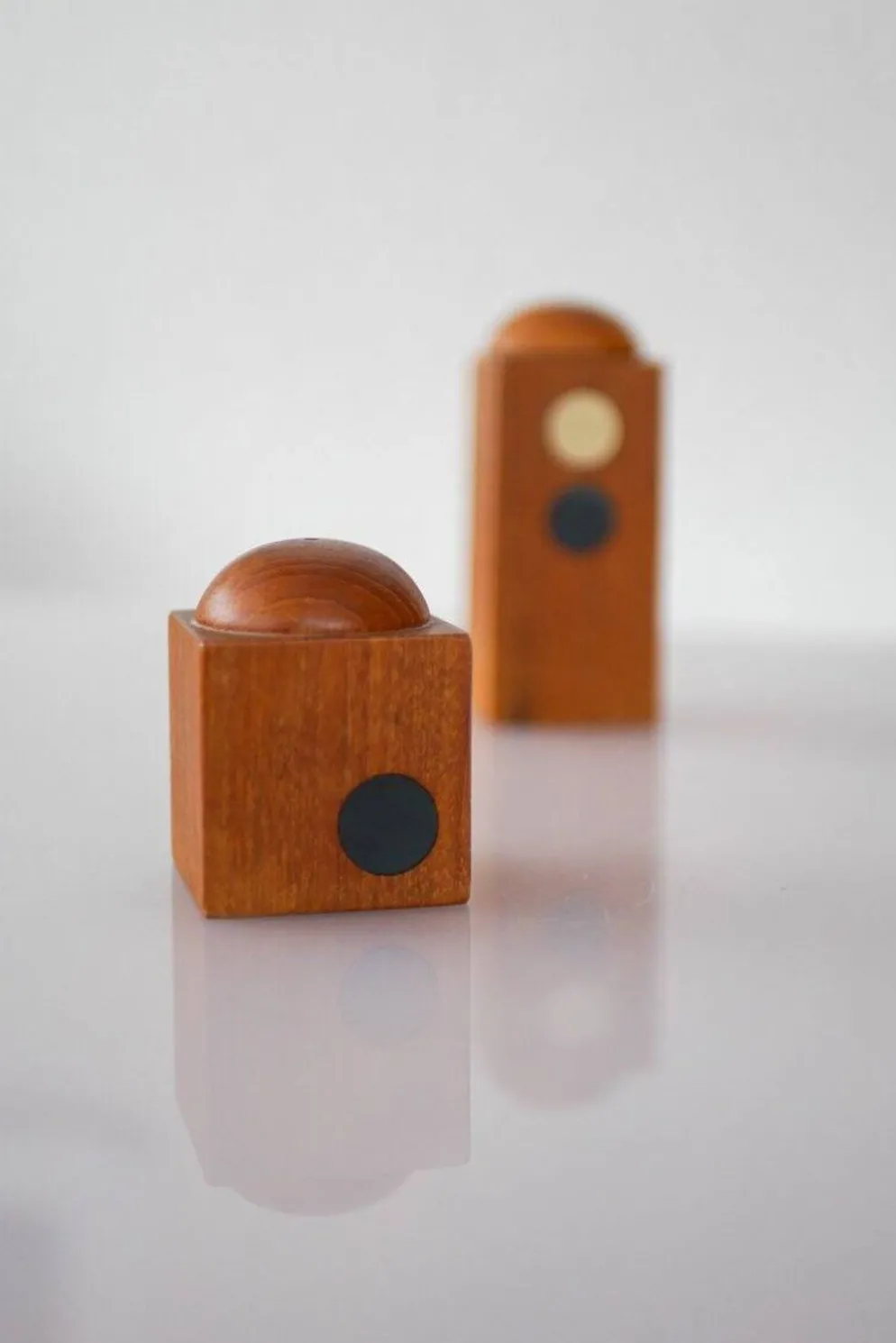 Set of Danish modernist teak salt and pepper shakers, set of 2.