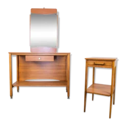 Set of 2 entry console furniture with 60s mirror
