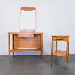 Set of 2 entry console furniture with 60s mirror