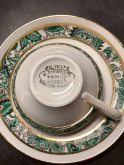 Set of Six Vintage Pillivuyt Coffee Cups and Saucers