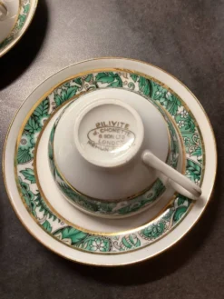 Set of Six Vintage Pillivuyt Coffee Cups and Saucers