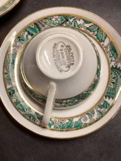 Set of Six Vintage Pillivuyt Coffee Cups and Saucers