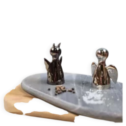 Set salière poivrière ange et démon Philippi Joyas Design métal argenté