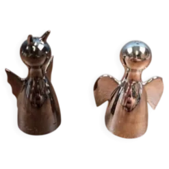 Set salière poivrière ange et démon Philippi Joyas Design métal argenté