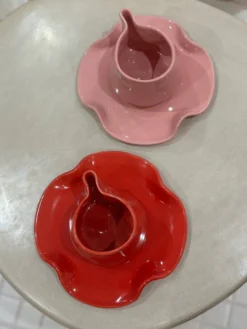 Set tasse mug nénuphar céramique artisanal pop rose barbapapa