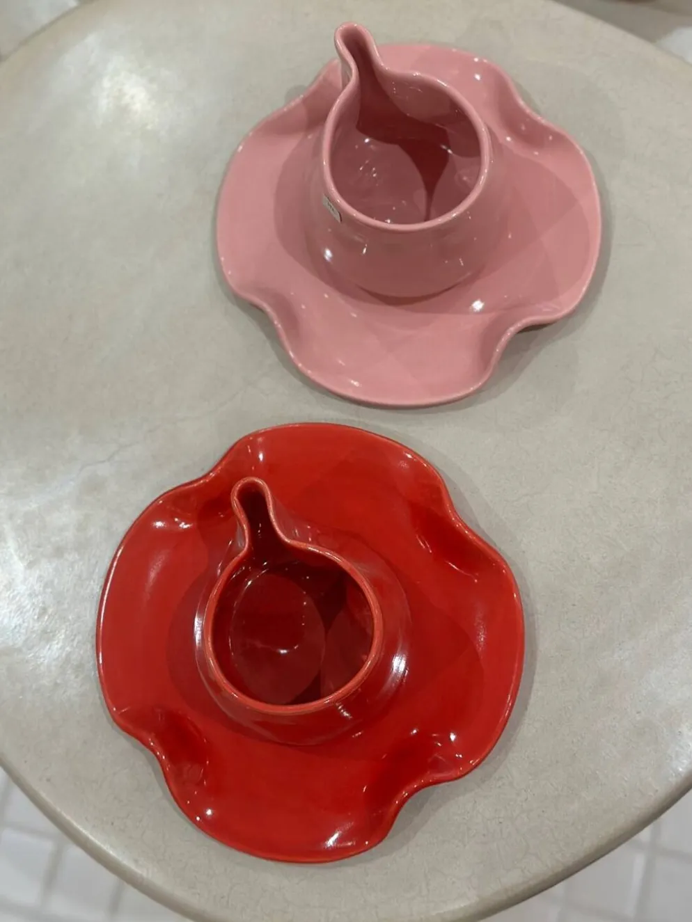 Set tasse mug nénuphar céramique artisanal pop rose barbapapa