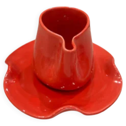 Set tasse mug nénuphar céramique artisanal pop rouge coquelicot