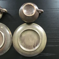 Set 2 tasses grès brun flammé