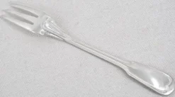 Sfam modèle Filet, 12 fourchettes à gâteaux longues, 16 cm, en métal argenté.