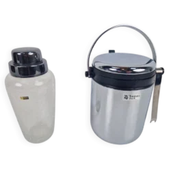 Shaker à cocktail et seau à glace de WMF, années 1970, ensemble de 2