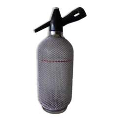 Siphon en verre et maille d'acier tressé - Fabriqué en Tchécoslovaquie
