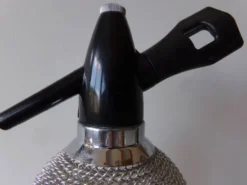 Siphon en verre et maille d'acier tressé - Fabriqué en Tchécoslovaquie