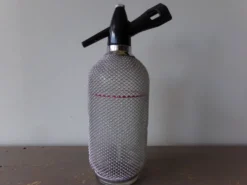 Siphon en verre et maille d'acier tressé - Fabriqué en Tchécoslovaquie