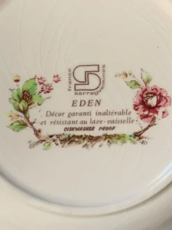 Six assiettes creuses 1960 Sarreguemines modèle Eden