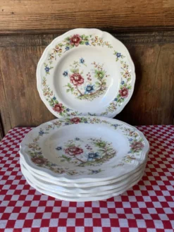 Six assiettes creuses 1960 Sarreguemines modèle Eden