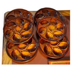 Six assiettes à huitres Signées Saint Clément
