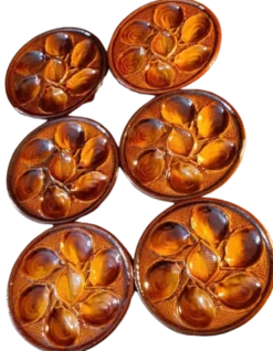 Six assiettes à huitres Signées Saint Clément