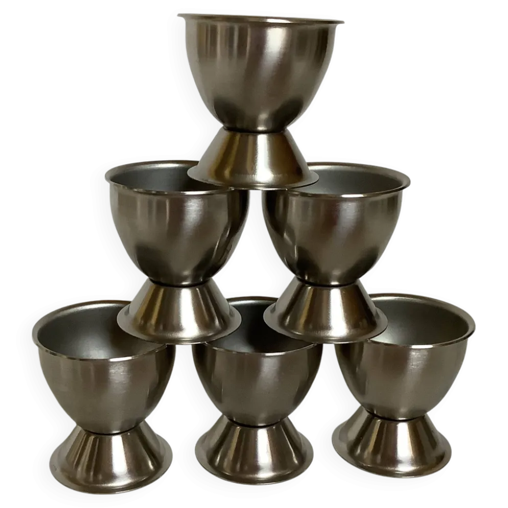 Six coquetiers métal