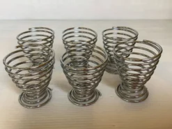 Six coquetiers ressort spirale en métal