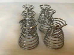 Six coquetiers ressort spirale en métal