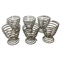 Six coquetiers ressort spirale en métal