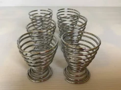 Six coquetiers ressort spirale en métal