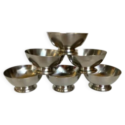Six coupes coupelles argentées métal Danemark