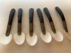 Six cuillères à caviar en nacre anciennes