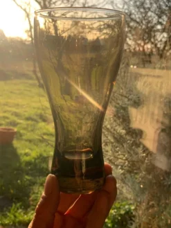 Six grands verres fumés soufflés 1970