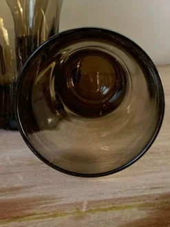 Six grands verres fumés soufflés 1970