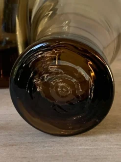 Six grands verres fumés soufflés 1970