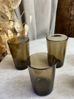 Six verres, verre fumé, Vereco, années 70