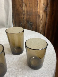 Six verres, verre fumé, Vereco, années 70