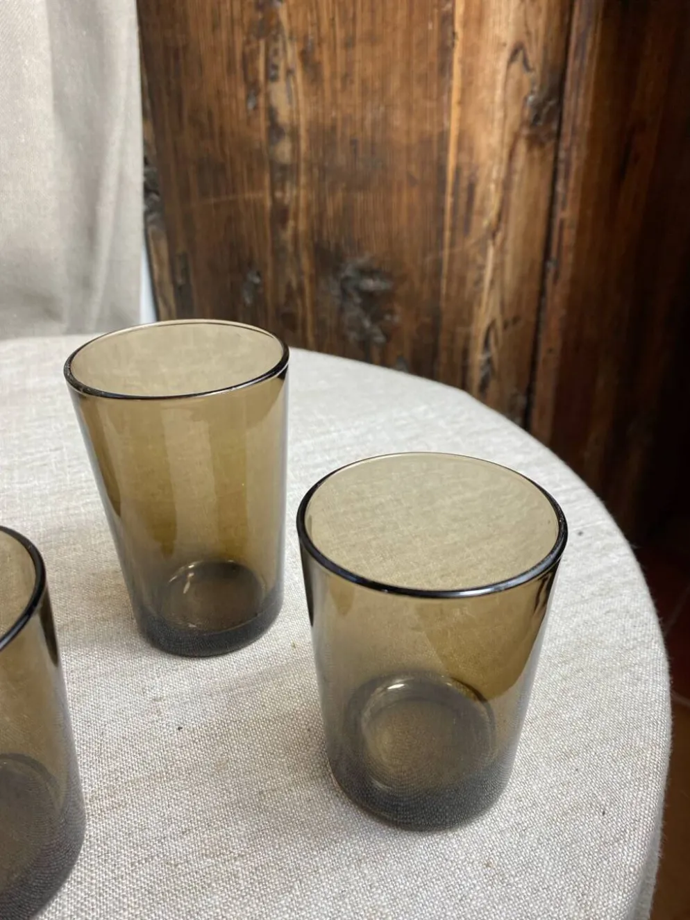 Six verres, verre fumé, Vereco, années 70