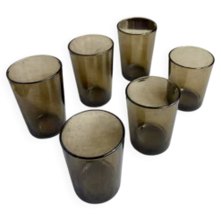 Six verres, verre fumé, Vereco, années 70