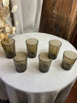 Six verres, verre fumé, Vereco, années 70